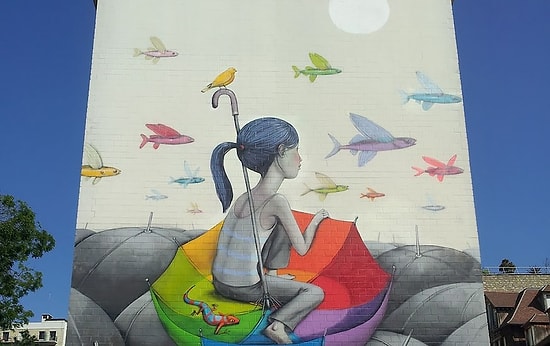 Красочный стрит-арт от французского художника