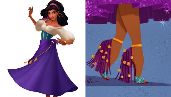 11. Esmeralda'nın mükemmel dans figürlerine, hiç kuşkusuz harika gidecek tek ayakkabı, bu püsküllü Louboutin'lar!