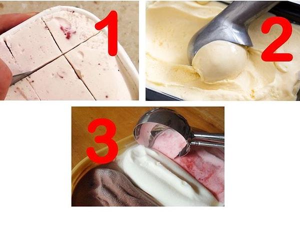 3. Kaselere dondurma koymak için en doğru yöntem hangisi?