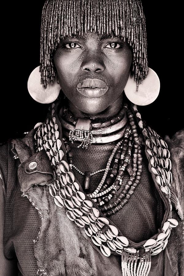 1. Etiyopyalı bir Hamar kadını