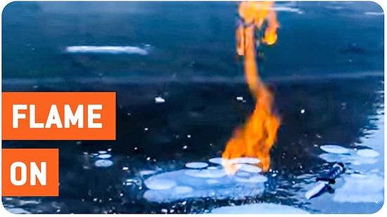 Donmuş Gölü Kibritle Yakıp Üstünde Bir de Çay Demleyen Adam