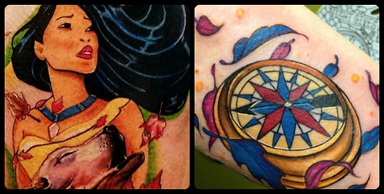 21 татуировка в стиле мультфильма «Покахонтас»