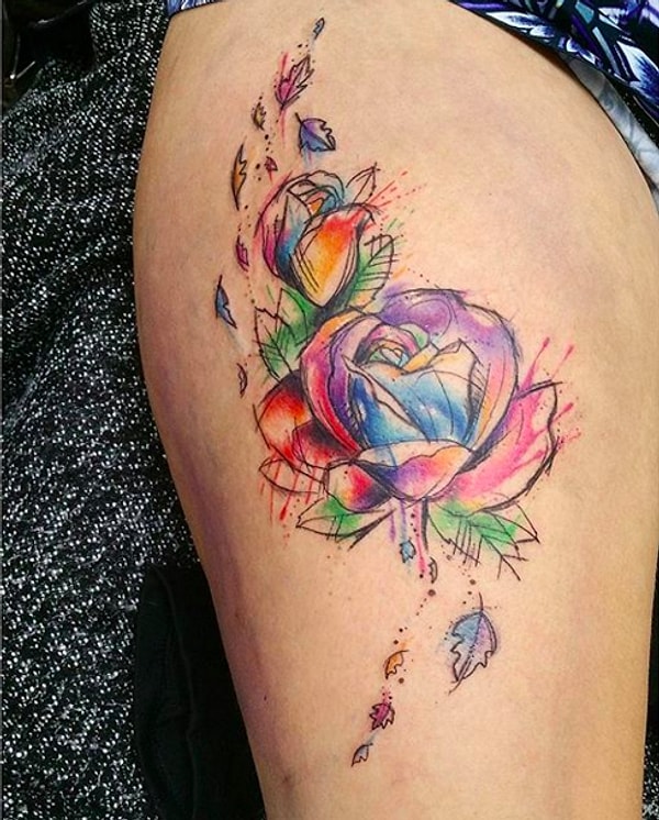 17. Нарисованные вручную цветы, скользящие по ветру: