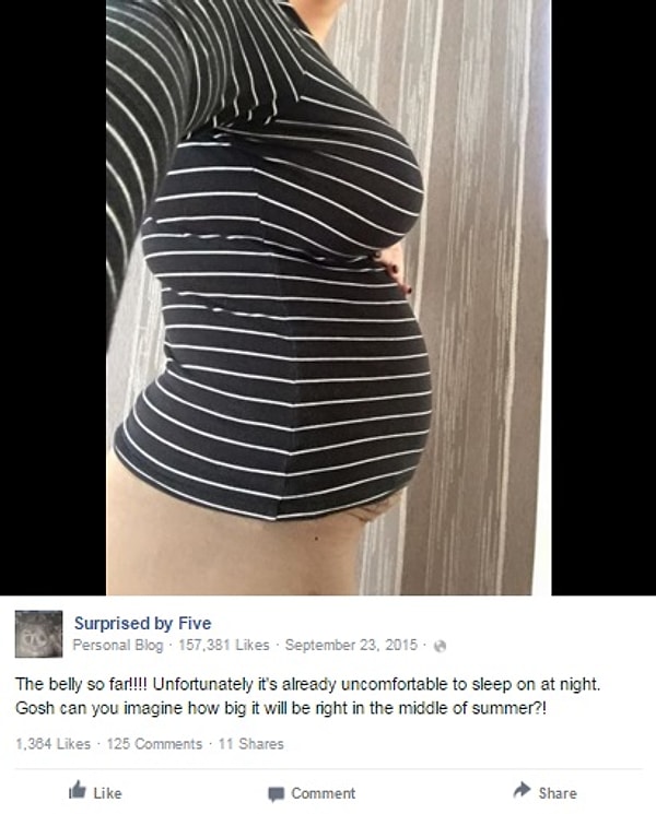 После того, как супруги почти год пытались зачать ребенка, Туччи наконец забеременела в июле. На этом фото срок всего 11 недель.