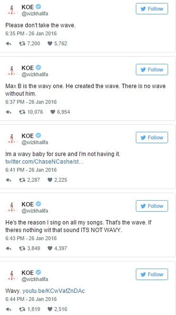 Wiz Khalifa albüm adını görünce uzun bir tweet serisine başladı.