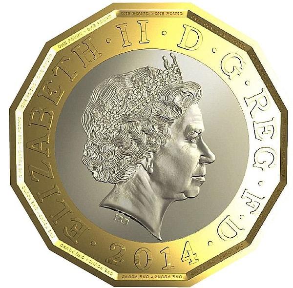 13. Daha şimdiden taklit edilmesi en zor bozuk para unvanına sahip 1 İngiliz poundu 2017'de tedavüle girecek.