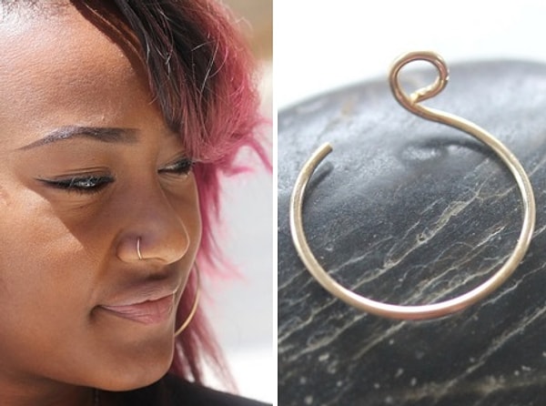 7. Аккуратное классическое колечко для носа.