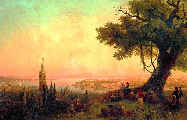 8. Akşam Işığında İstanbul Manzarası - Ivan Aivazovsky (1846)