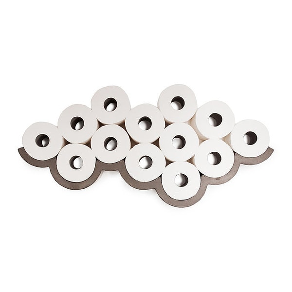 17. Бетонный держатель для туалетной бумаги в виде облачка: