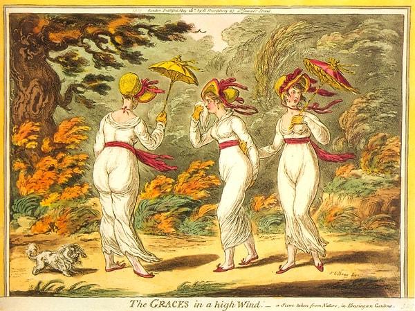 17. 18. yüzyılın sonunda yaşamış olan kadınları süslü ve vücutlarını fazla ortaya sermeyecek kıyafetlerle hayal ediyorsunuz, değil mi?