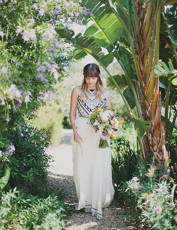 16. Черно-белый корсаж в стиле бохо