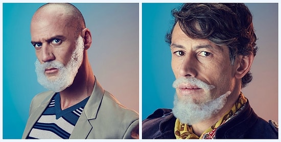 Мужчины с бородами из пены – весело и эксцентрично