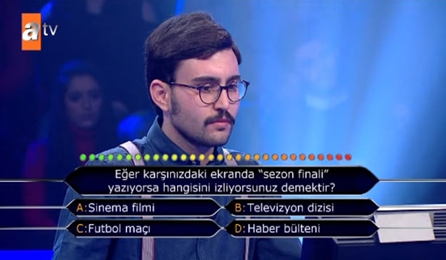 21. Eğer karşınızdaki ekranda "sezon finali" yazıyorsa hangisini izliyorsunuz demektir?