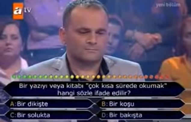 12. Bir yazıyı veya kitabı "çok kısa sürede okumak" hangi sözle ifade edilir?