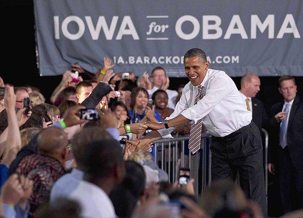 7. Obama'nın adaylığı da, 2008 yılında Iowa’yı kazanınca ciddiyete alındı ve Hillary’e karşı kazanabileceği fikri tabana yayıldı.