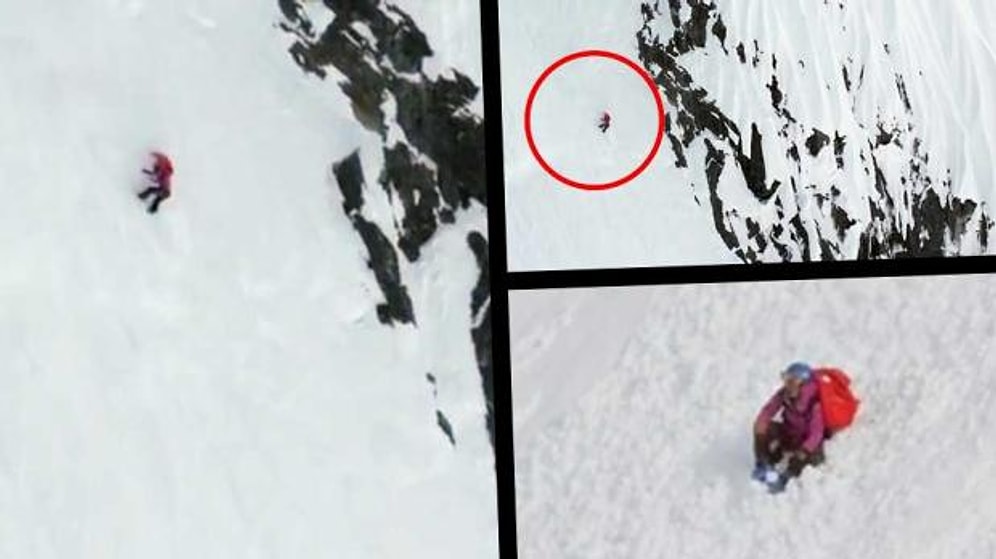 Yaklaşık 300 Metreden Aşağı Yuvarlanan Kayakçının Yaşam Mücadelesi