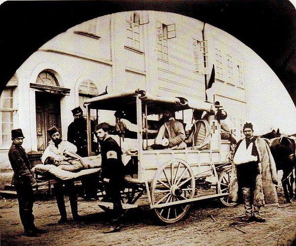 15. Sırp-Türk savaşı sırasında bir Sırp ambulansı, 1876.