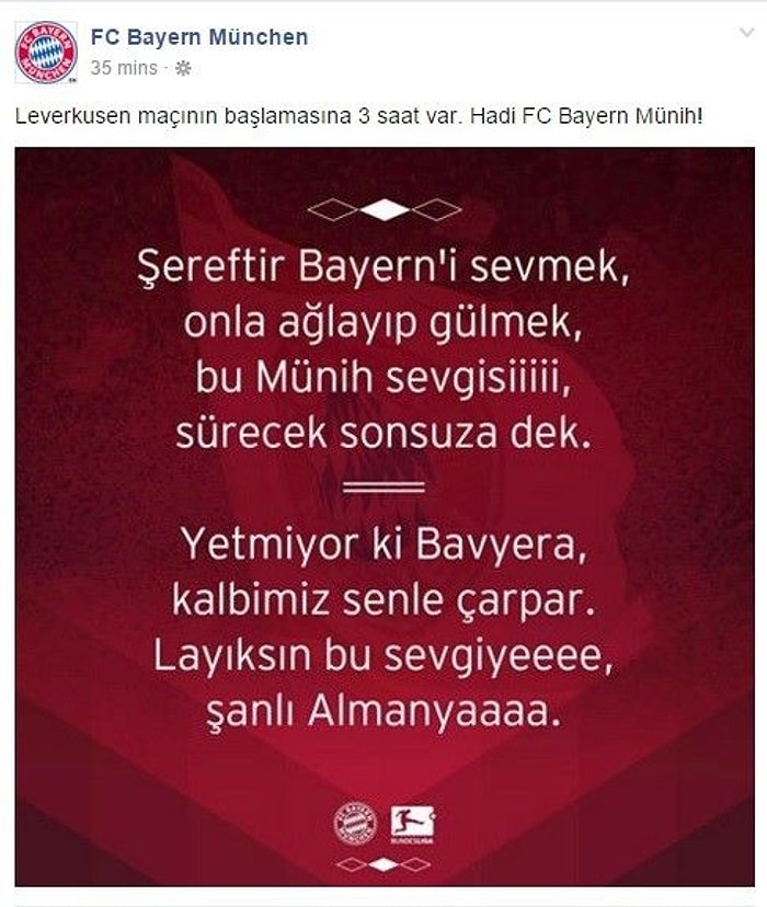 Bayern Münih'ten Türkçe Paylaşım