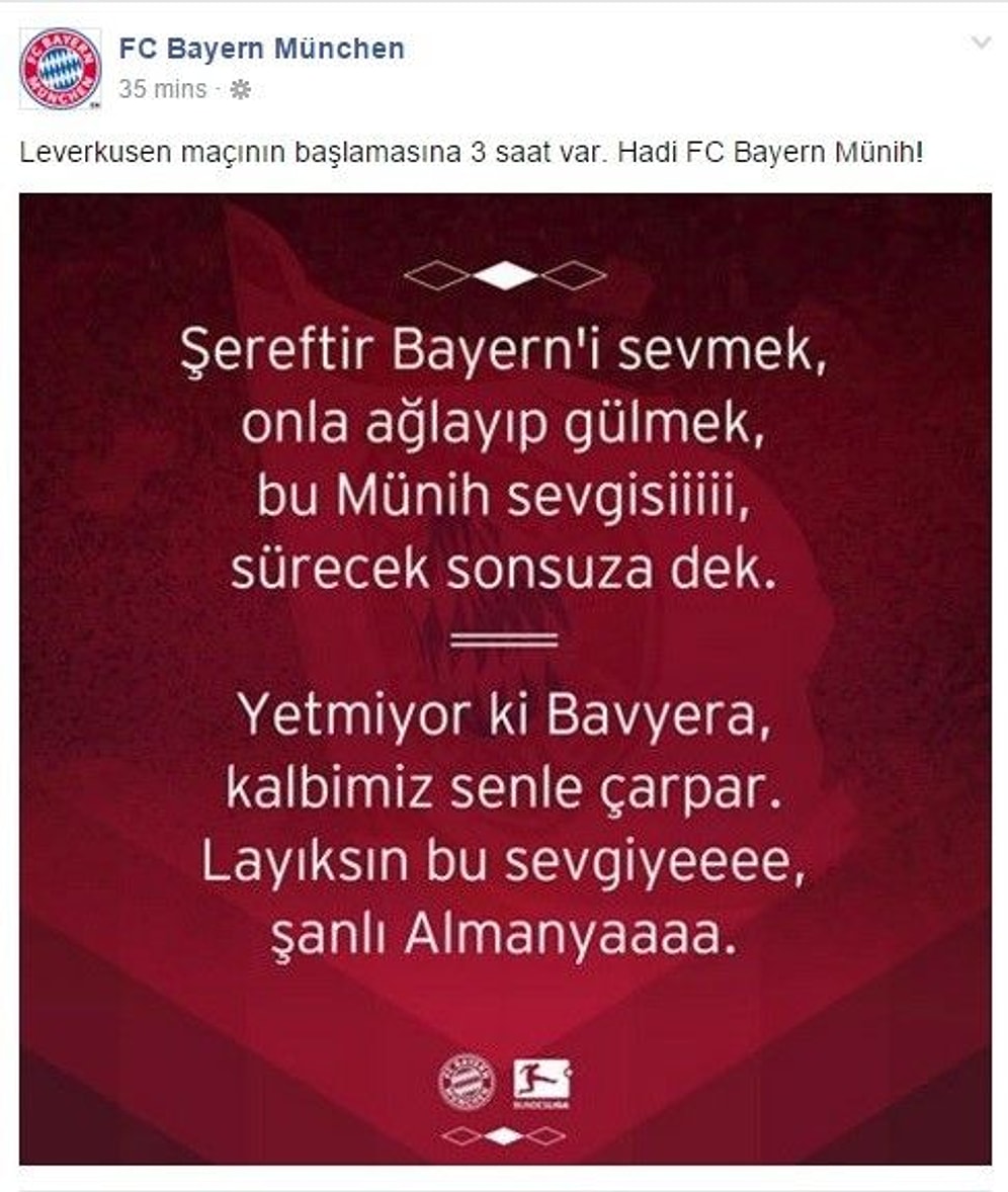 Bayern Münih'ten Türkçe Paylaşım