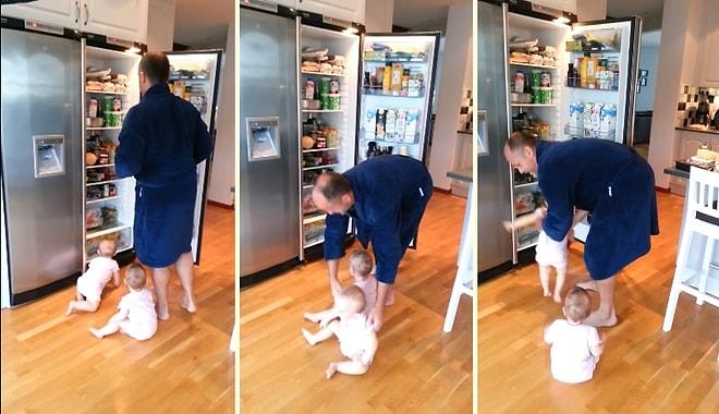 Bir Babanın Buzdolabına Girmeye Çalışan İkizlerle İmtihanı