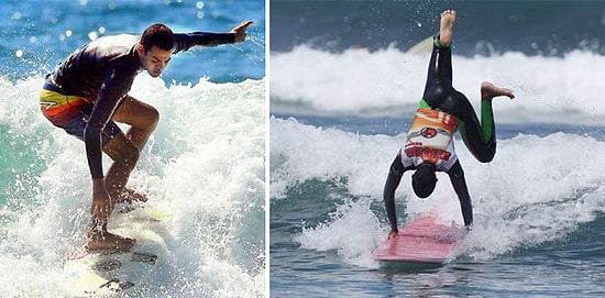 Парень без зрения стал профессиональным серфером, используя необычную технику