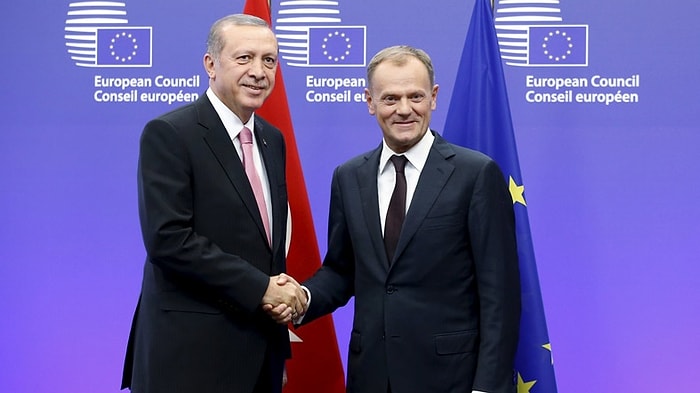 AB Konseyi Başkanı Tusk, Erdoğan ile Göçmen Krizini Görüştü