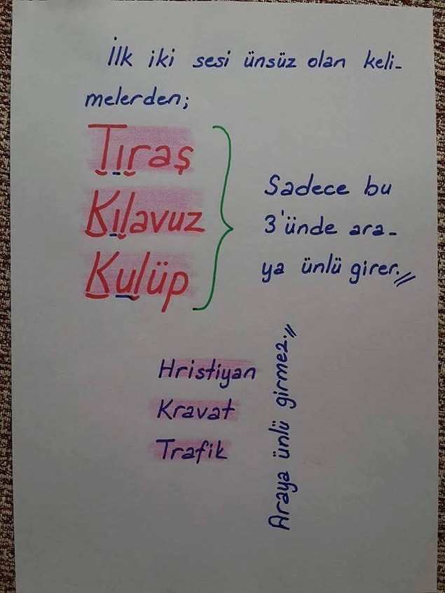 12. İlk iki harfi ünsüz olan kelimeler
