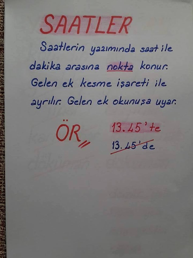 17. Saatlerin yazımı