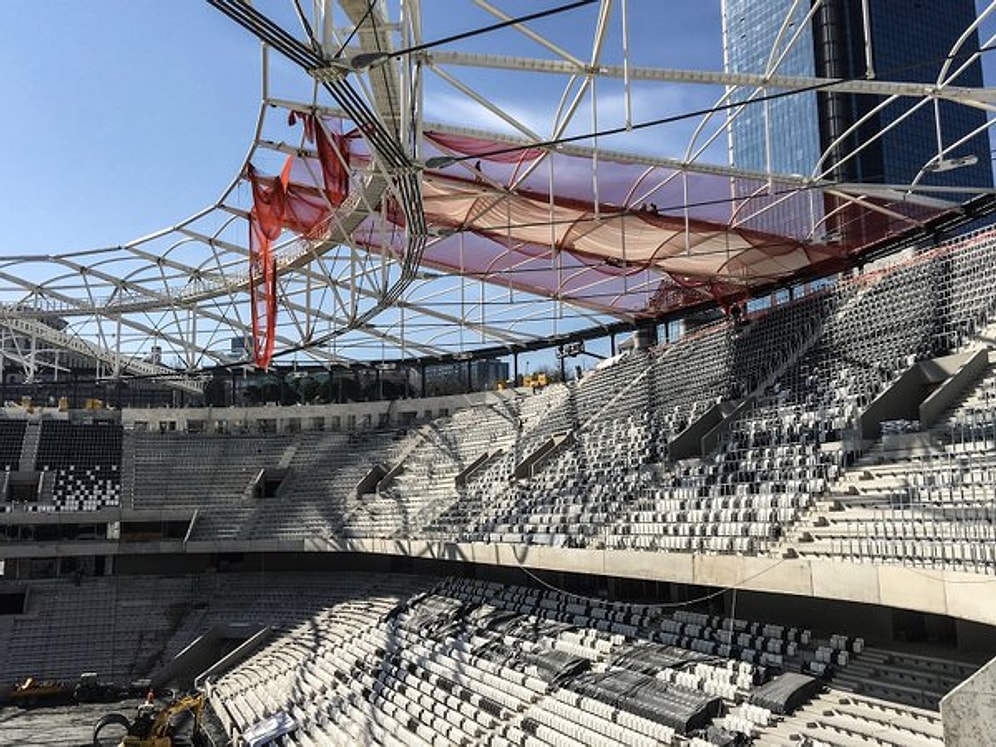 Vodafone Arena’da Çatı Bloğuna Membran Serme İşlemi Başladı