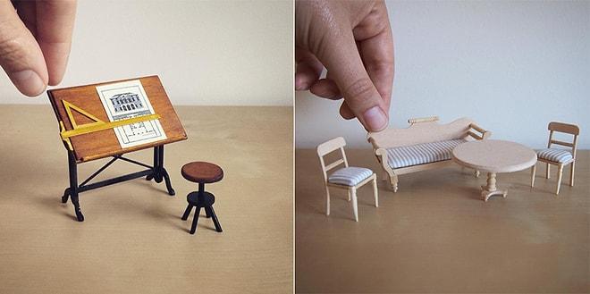 Minyatür Mobilyalar Yapmak İçin İşi Bırakan Bir Avukatın 24 Minik Eseri