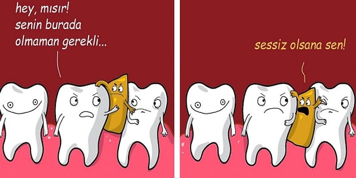 Ağzımızın İçinde Neler Oluyor? 9 Sevimli Karikatür ile Dişlerin ve Dilin Tatlı Mücadelesi