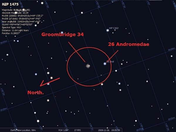 17. Groombridge 34 A ve Groombridge 34 B - 11,62 ışık yılı
