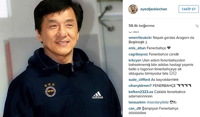 Jackie Chan'den Fenerbahçeli Paylaşım