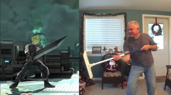 Final Fantasy Oyunundaki Karakterlerin Hareketlerini Birebir Taklit Eden Baba