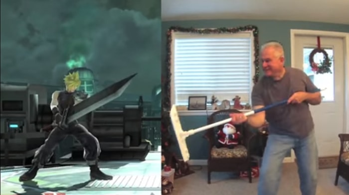 Final Fantasy Oyunundaki Karakterlerin Hareketlerini Birebir Taklit Eden Baba