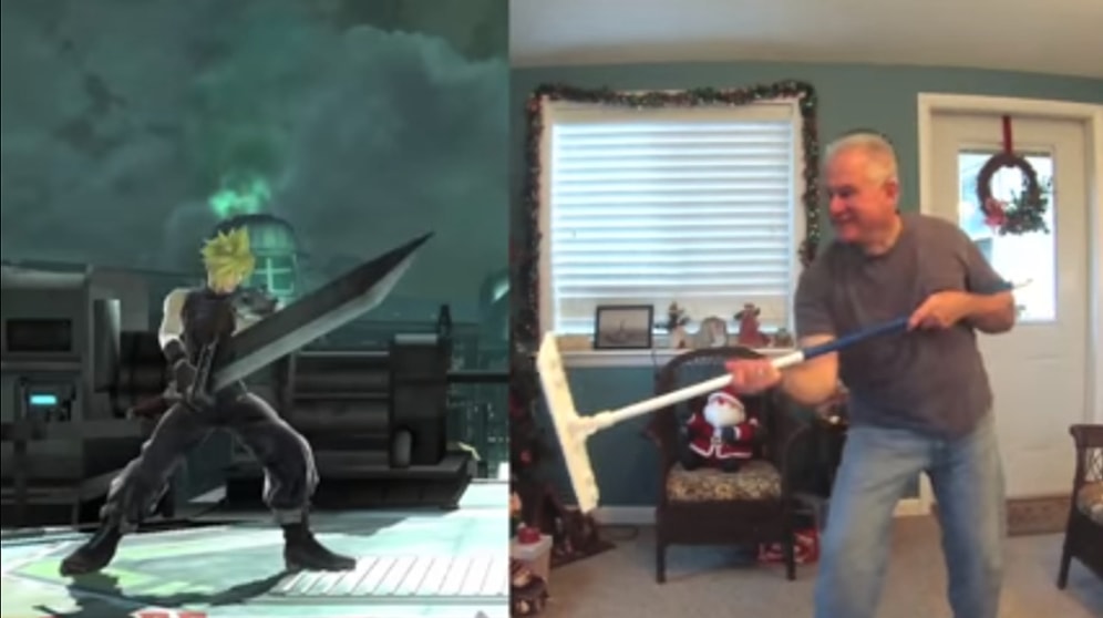 Final Fantasy Oyunundaki Karakterlerin Hareketlerini Birebir Taklit Eden Baba