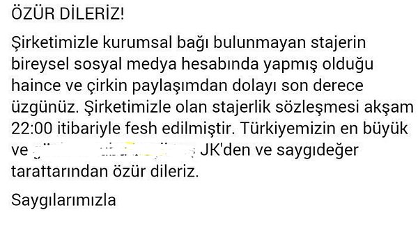 2. Eğer kurumsal bir hata yapılıyorsa bunu yapan stajyerden başkası(!) olamaz.