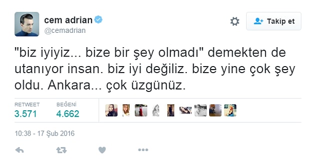 12. Cem Adrian ''Biz iyi değiliz'' diyerek tepkisini gösterdi.