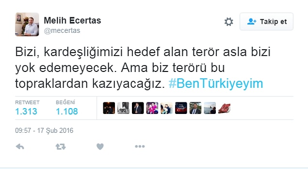 20. AKP Gençlik kolları başkanı Melih Ecertaş da terörü bu topraklardan kazıyacağız derken