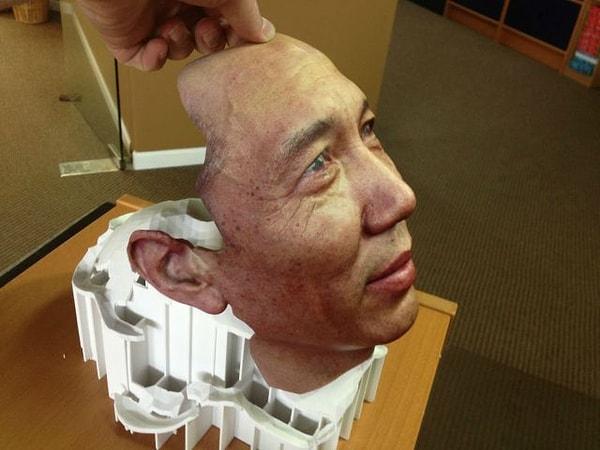 8. 3D yazıcıyla üretilmiş insan yüzü.