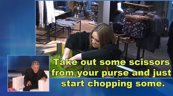 5. Затем Элен попросила ее отрезать немного травы.