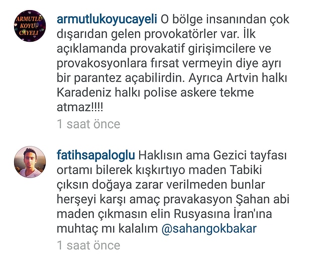 Kimilerine göre Artvin'de provokasyon vardı. Dışarıdan provokatörler geliyordu.