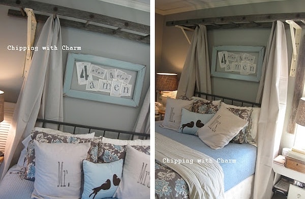 13. Деревянная лестница и шторы из льна – просто, но оригинально!