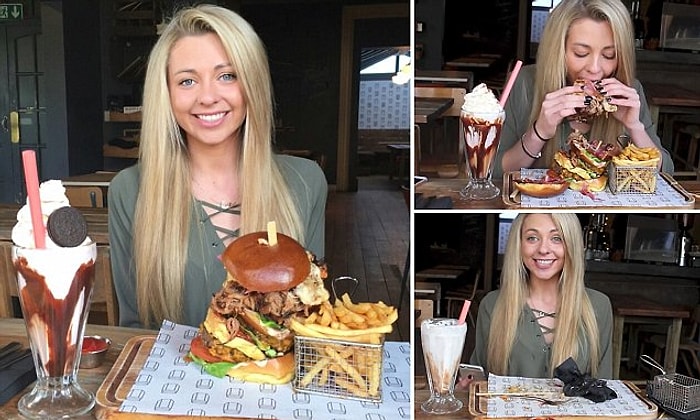 Yok Artık: Boyu Kadar Hamburgeri Dakikalar İçinde Bitiren Üniversite Öğrencisi