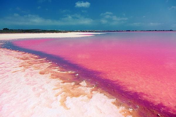 8. İspanya'daki pembe renkli Laguna Salada de Torrevieja Gölü'nü ziyaret edin.