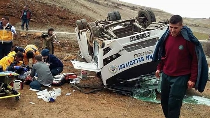 Adıyamanspor Takım Otobüsü Kaza Yaptı