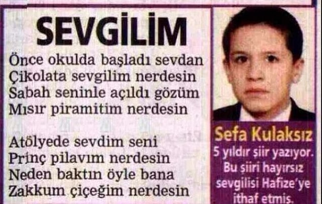 11. Ona şiir yazın.