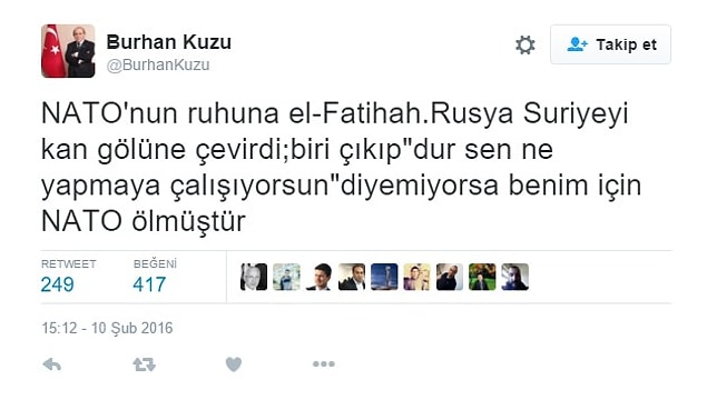 10. "NATO ölmüştür."