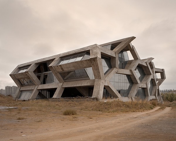7. Фотограф провел много времени в городе Ордос - одном из самых известных городов-призраков Китая.