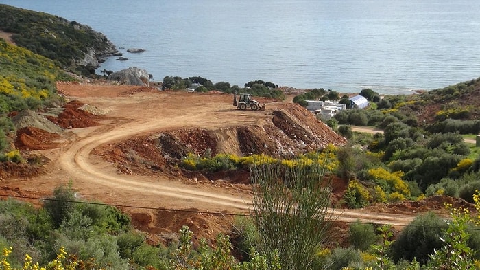 İzmir'de Koruma Altındaki Klaros Koyu'na İş Makineleri Girdi